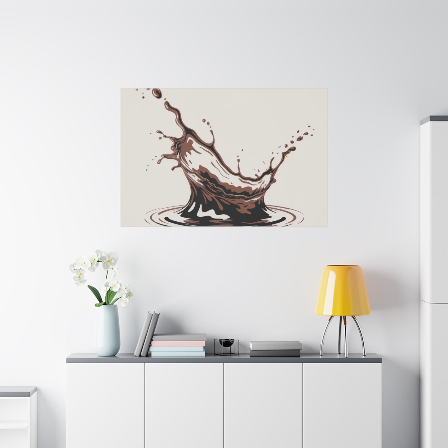 Chocolate Splash Matte Canvas Wall Art – Modern Kitchen Decor
