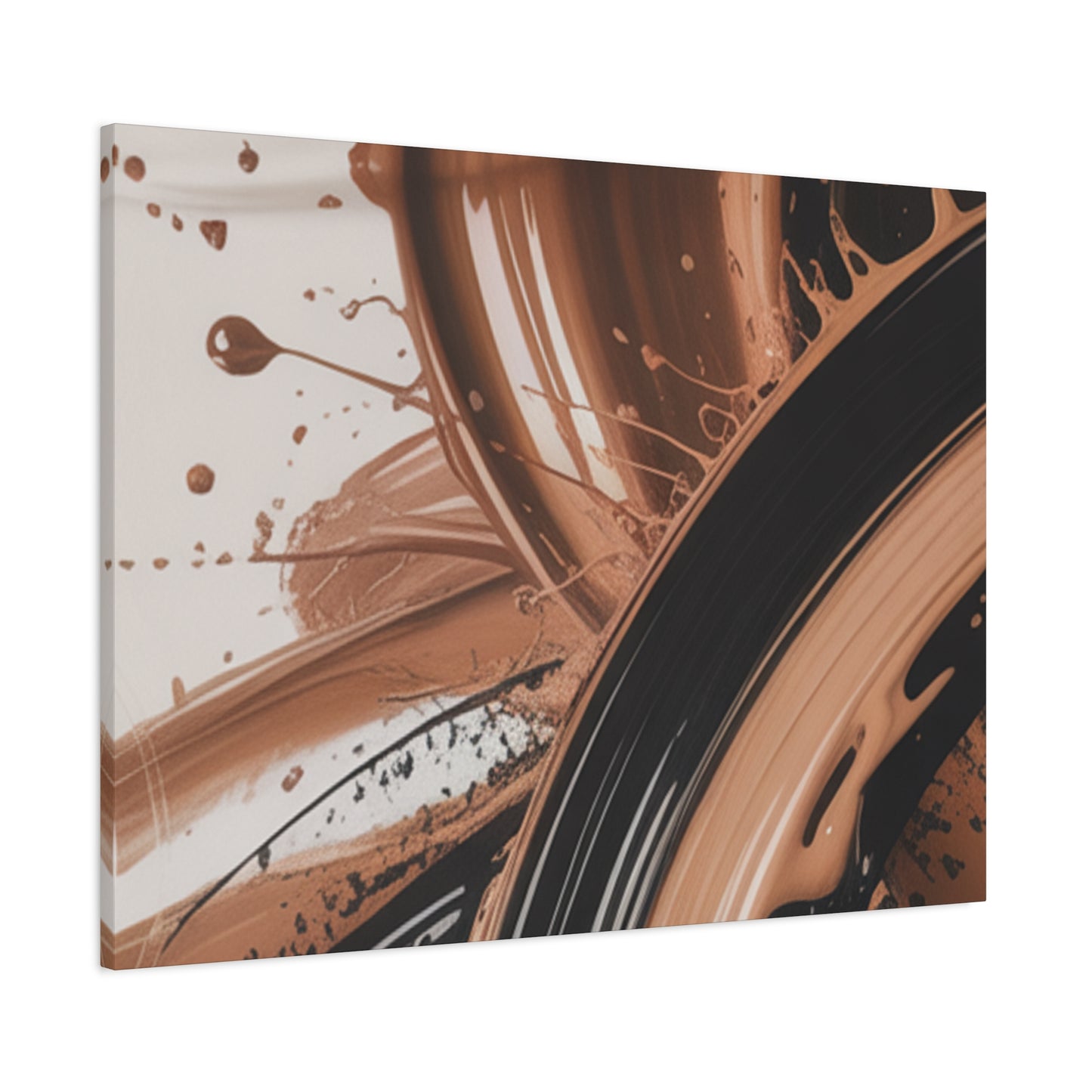 Abstract Brown Swirl Matte Canvas Wall Art (Stretched 1.25")