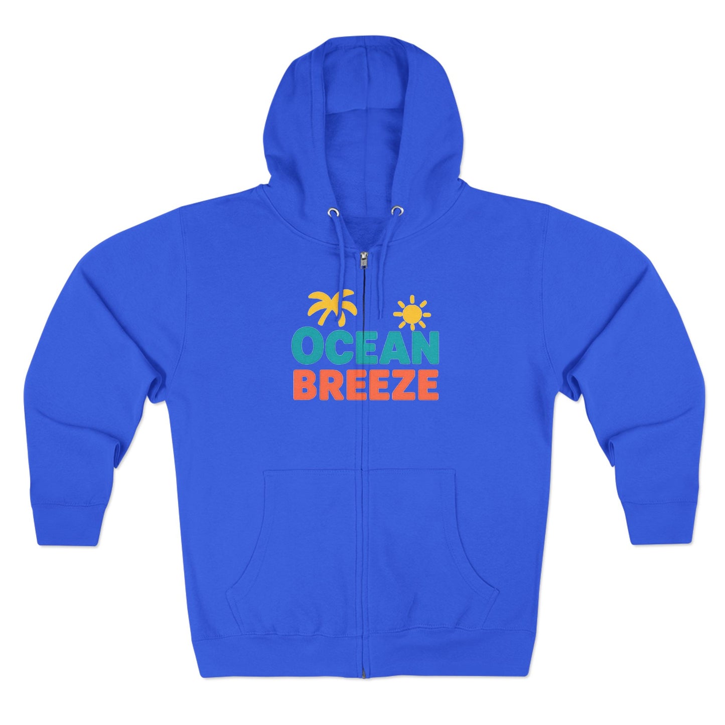 Ocean Breeze Unisex Zip Hoodie, Cozy Lightweight Jacket, Beach Vibes Wear, Summer Evenings Apparel, Ideal Gift for Friends