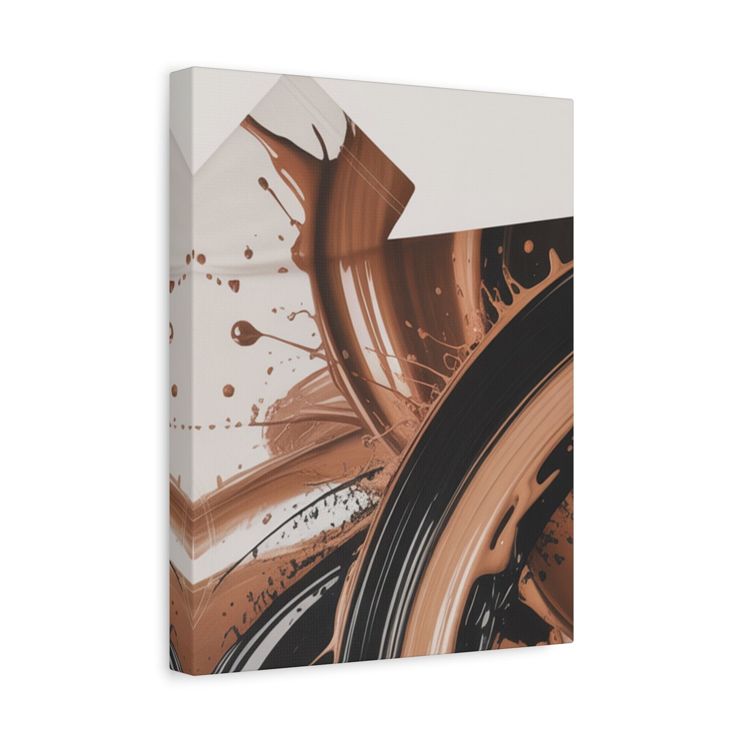Abstract Brown Swirl Matte Canvas Wall Art (Stretched 1.25")