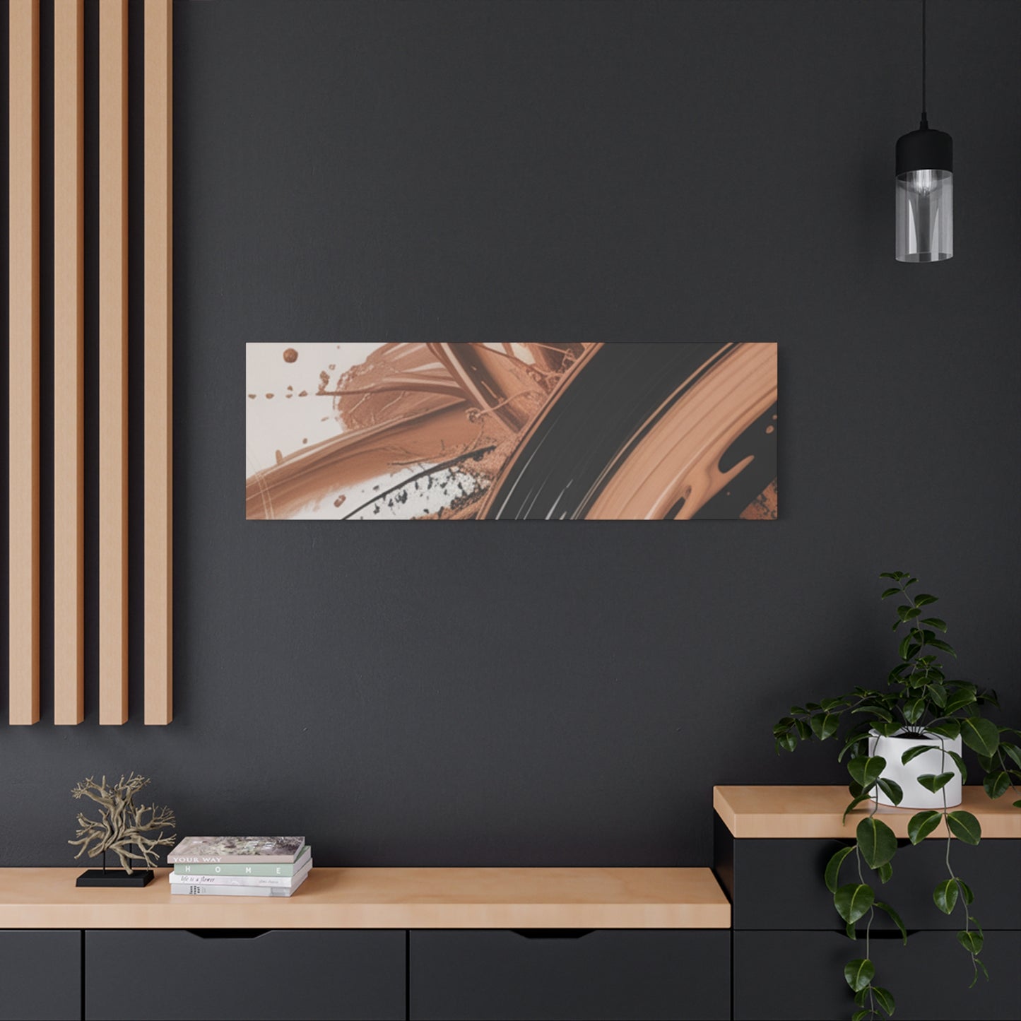 Abstract Brown Swirl Matte Canvas Wall Art (Stretched 1.25")