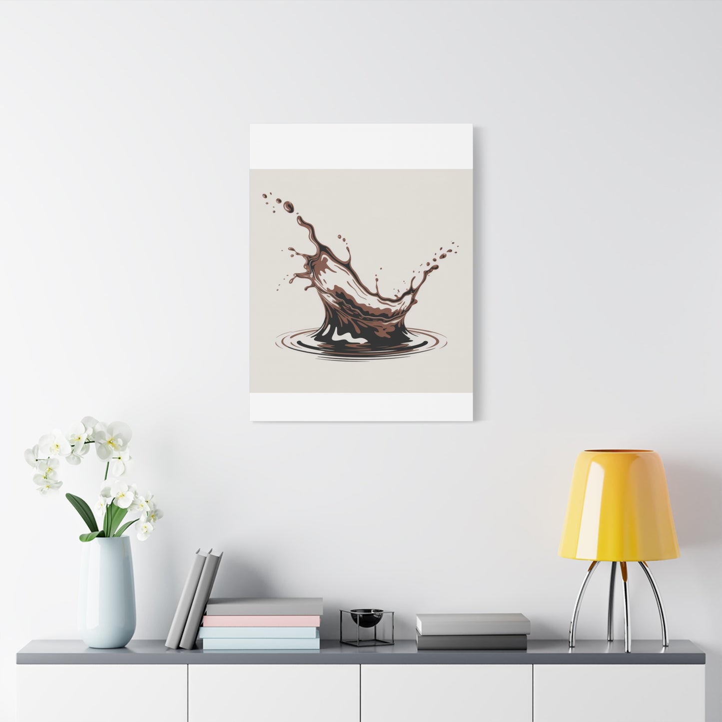 Chocolate Splash Matte Canvas Wall Art – Modern Kitchen Decor