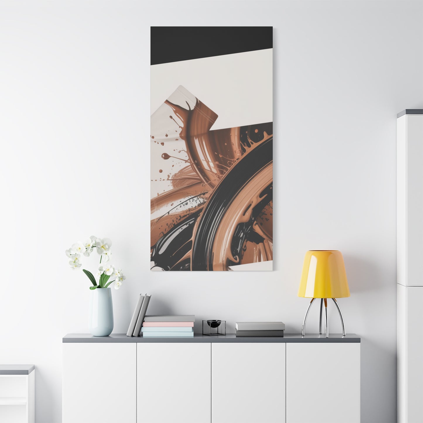 Abstract Brown Swirl Matte Canvas Wall Art (Stretched 1.25")
