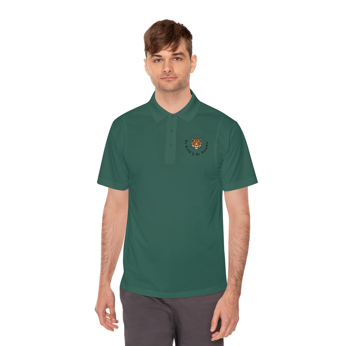 Men's Tiger Crest Polo Shirt — Athletic Golf & Casual Sport Polo
