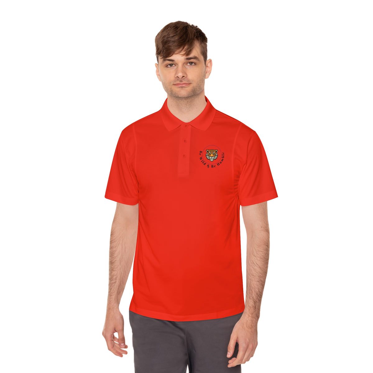 Men's Tiger Crest Polo Shirt — Athletic Golf & Casual Sport Polo