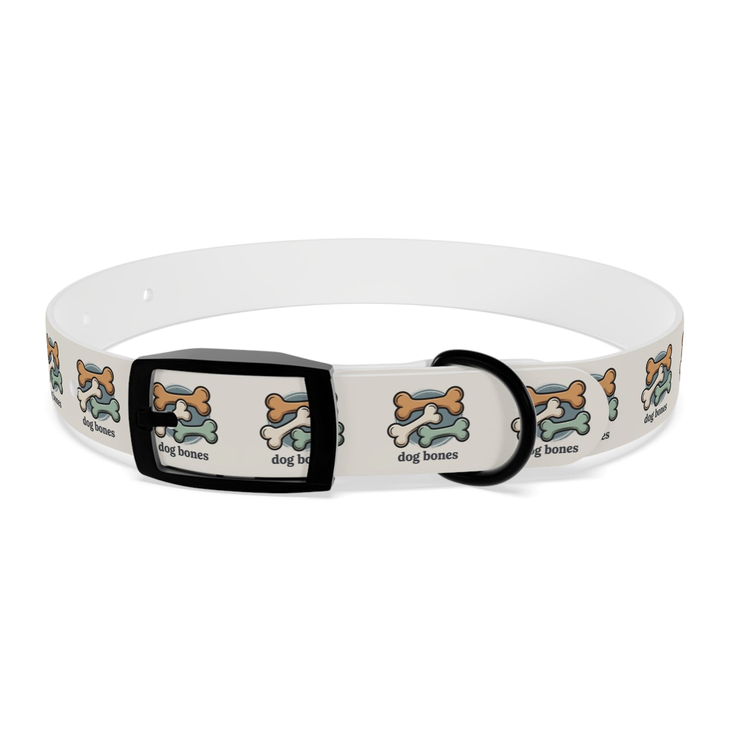 Dog Bones Print Dog Collar — Cute Cartoon Bone Pattern Collar for Small & Large Dogs