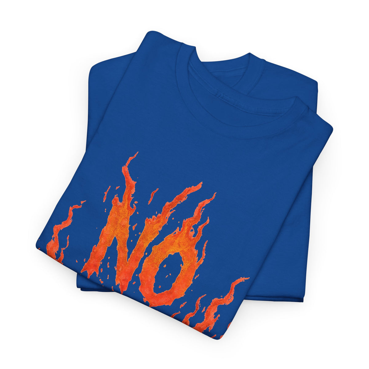 Graphic Tee — 'No Regrets' / 'Proof of Survival' Flame Text Shirt
