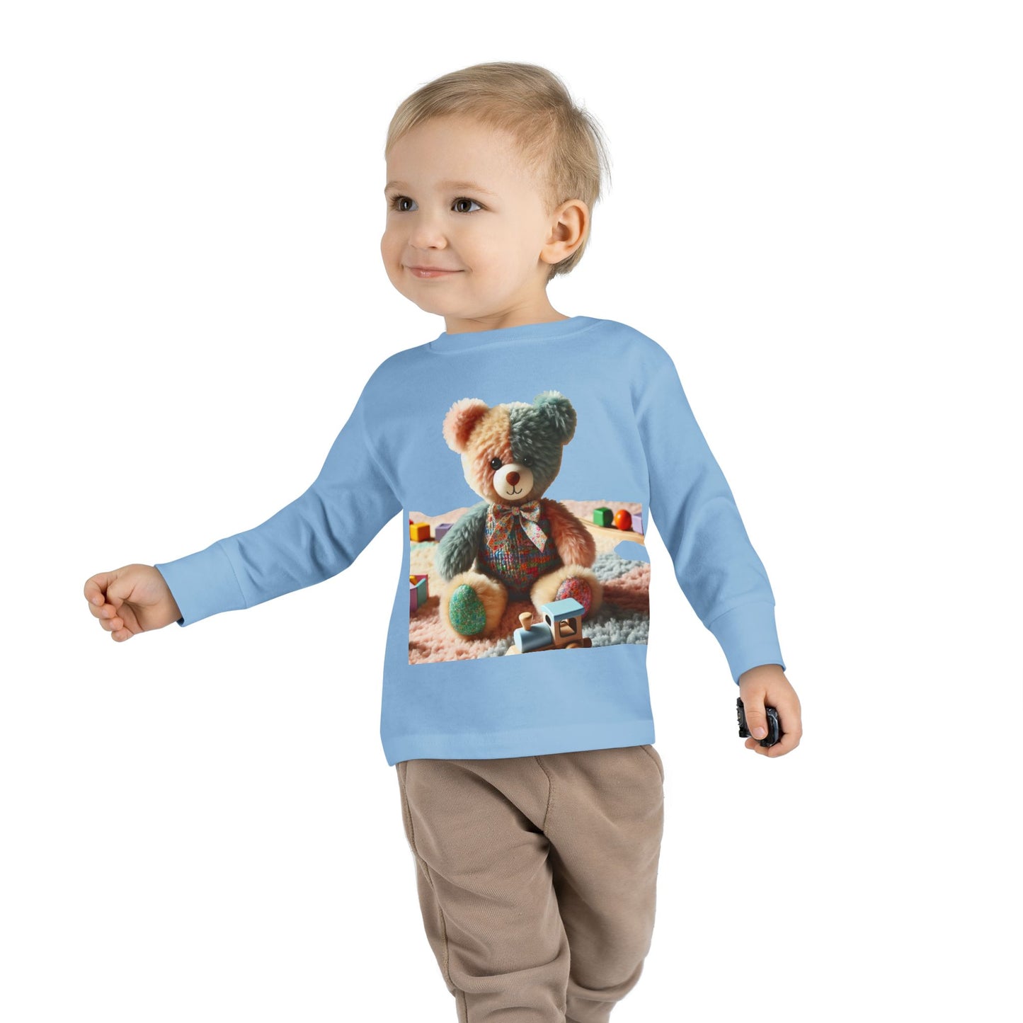 Toddler Long Sleeve Tee with Adorable Bear Design, Cute Kids Shirt, Gift for Toddlers, Birthday Outfit, Baby Shower Gift