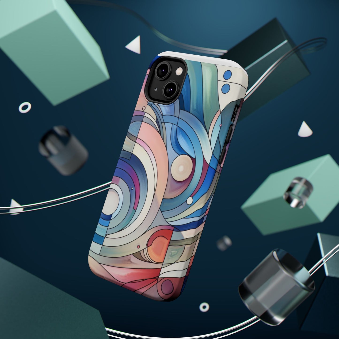 Artistic Magnetic Phone Case | Abstract Colorful Design, Unique Gift for Artists, Stylish Protection, Holiday Essentials, Phone Accessory