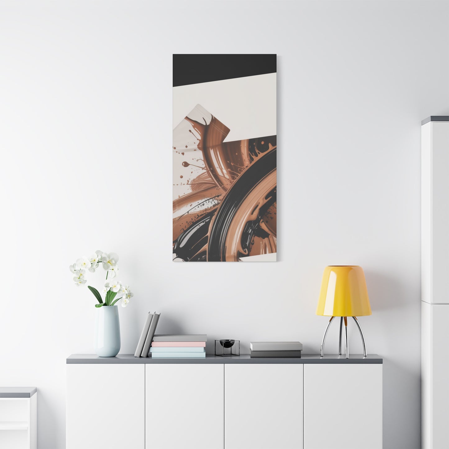 Abstract Brown Swirl Matte Canvas Wall Art (Stretched 1.25")