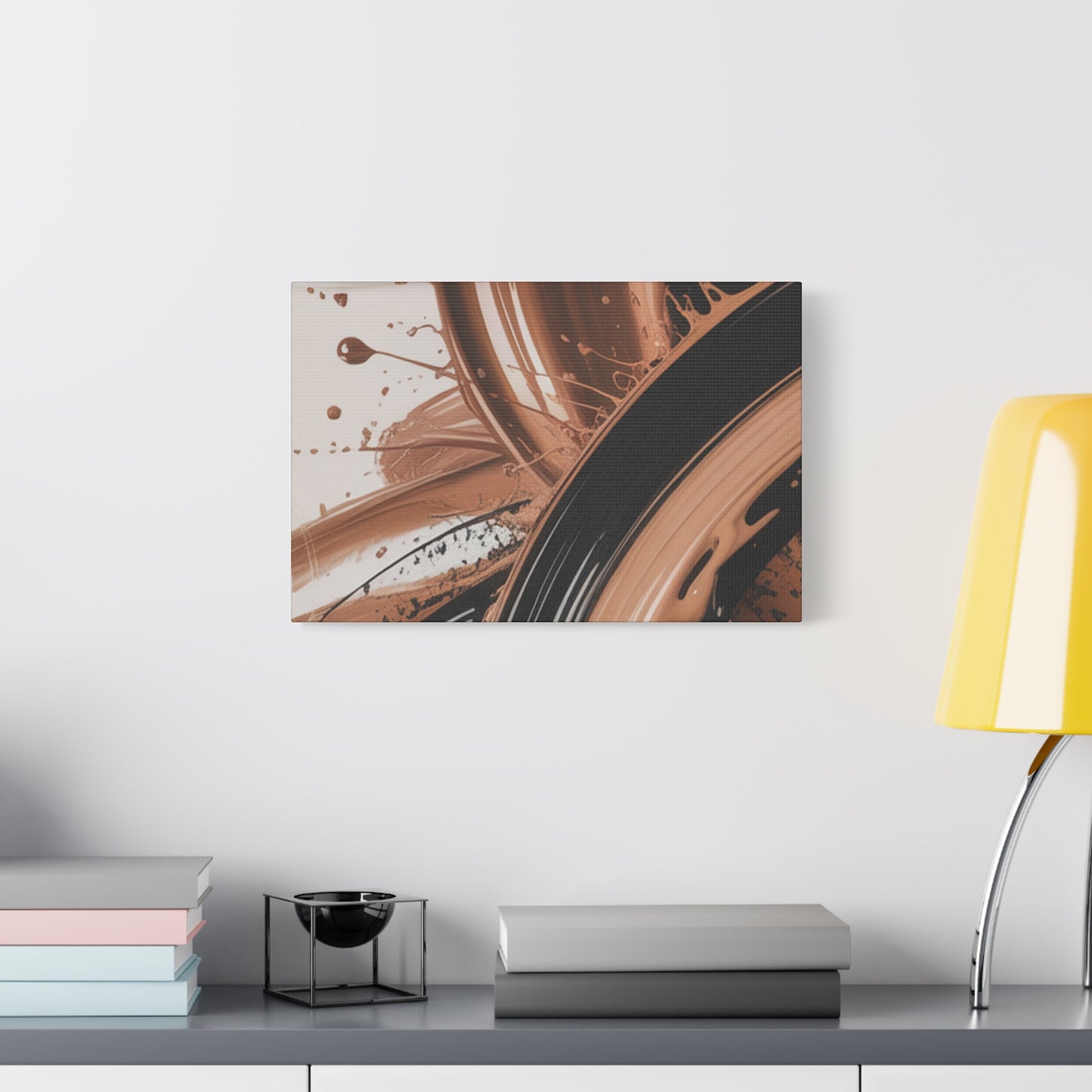 Abstract Brown Swirl Matte Canvas Wall Art (Stretched 1.25")