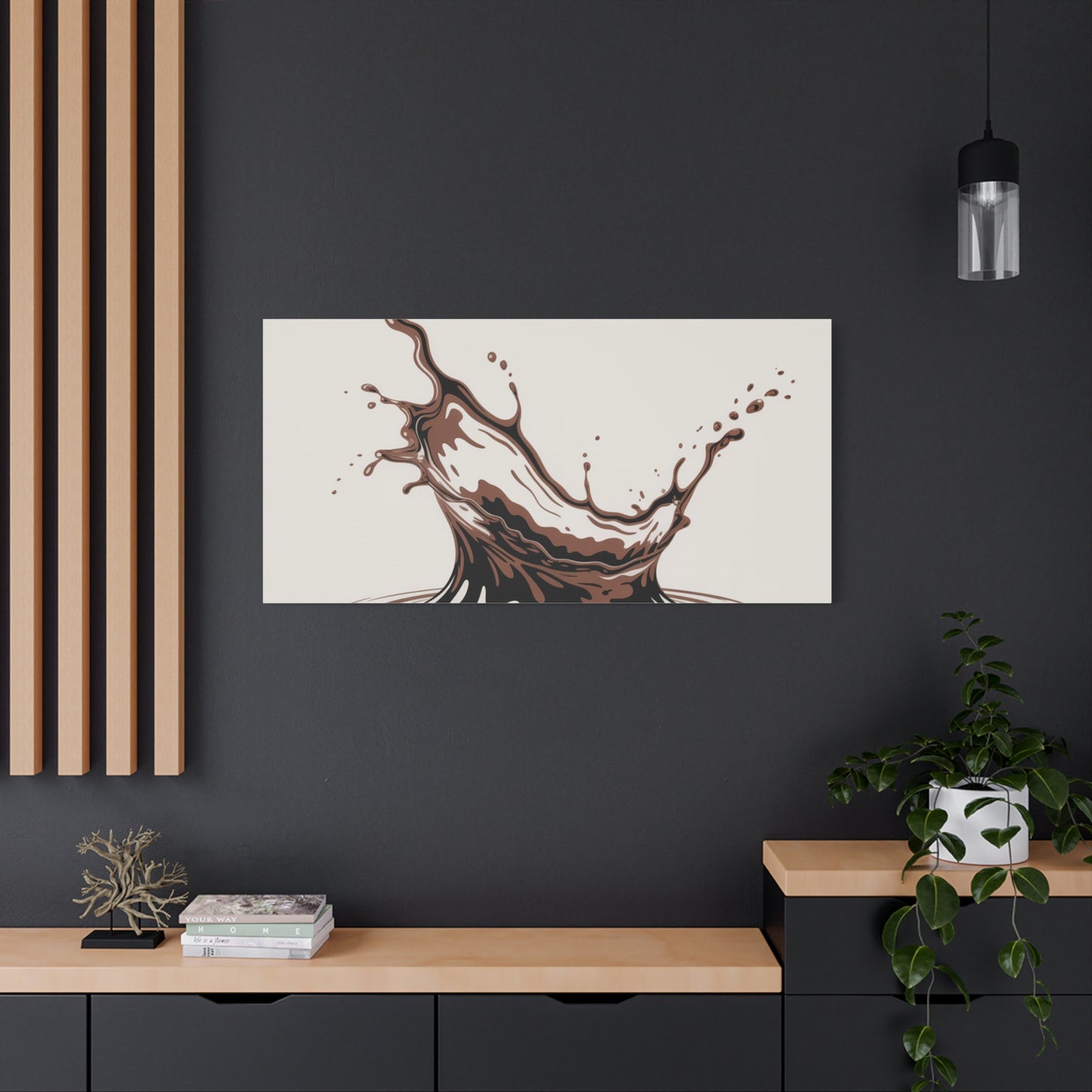 Chocolate Splash Matte Canvas Wall Art – Modern Kitchen Decor