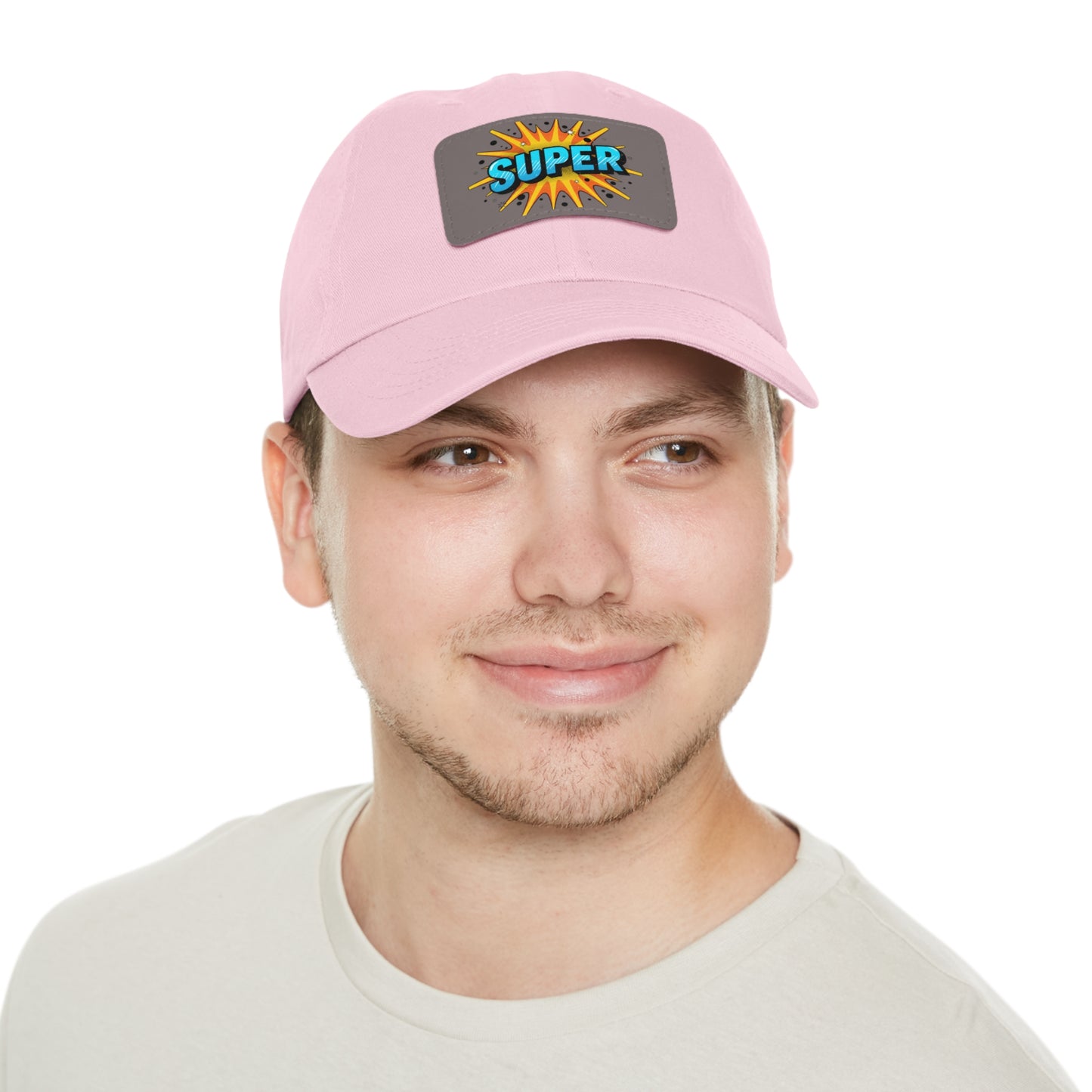 Super Dad Leather Patch Dad Hat — Embroidered 'SUPER' Cap