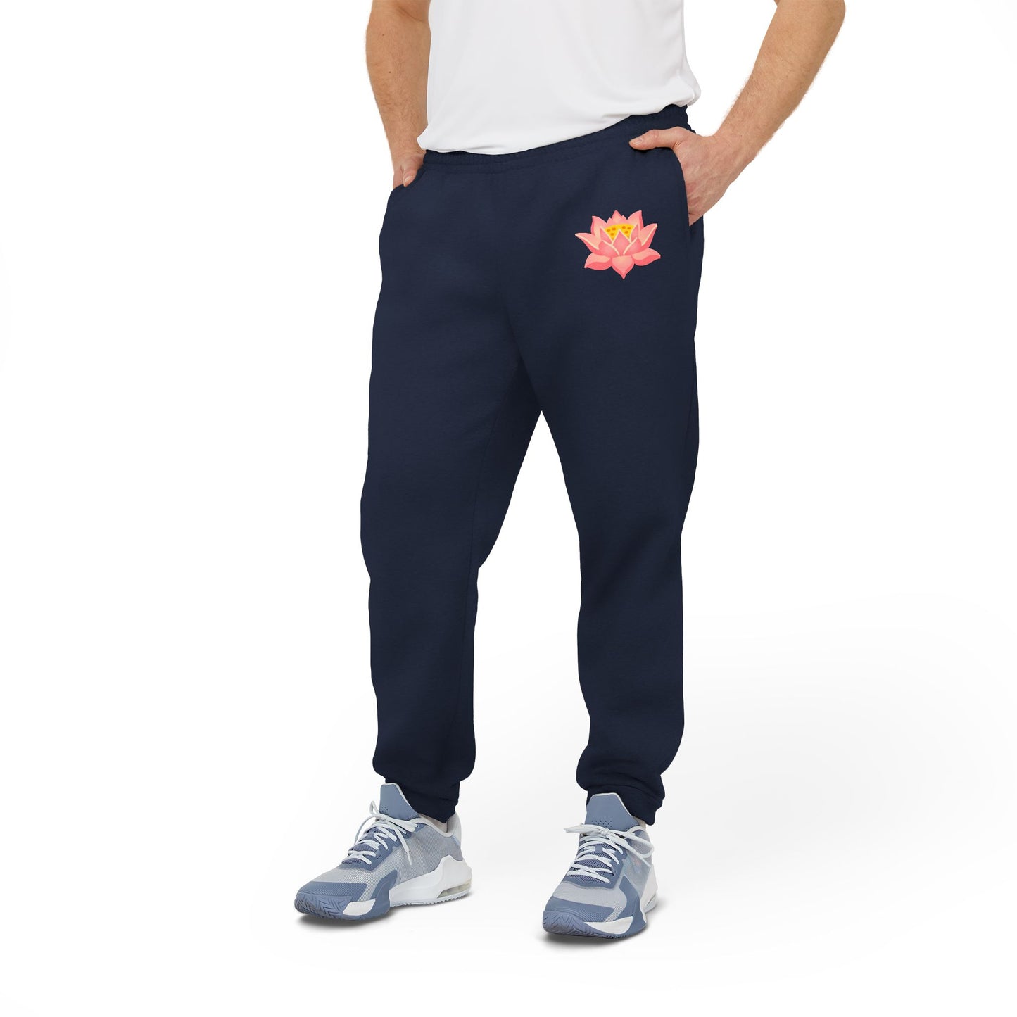 Cozy Unisex Fleece Joggers with Floral Design - Perfect for Relaxation, Sports, Gift, Everyday Wear, Yoga, Athleisure