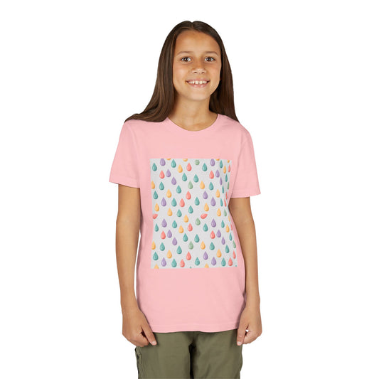 Youth Tee — Pastel Raindrop Pattern Kids Shirt