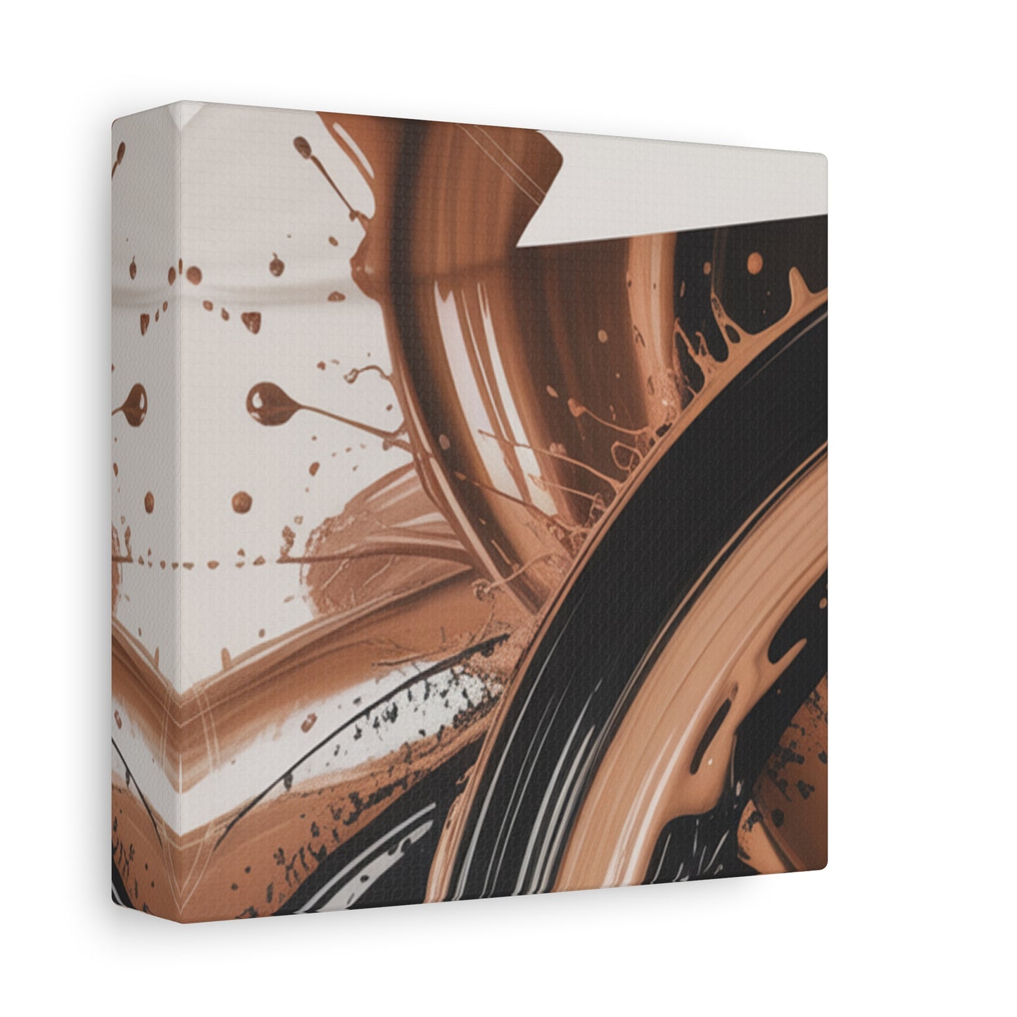 Abstract Brown Swirl Matte Canvas Wall Art (Stretched 1.25")