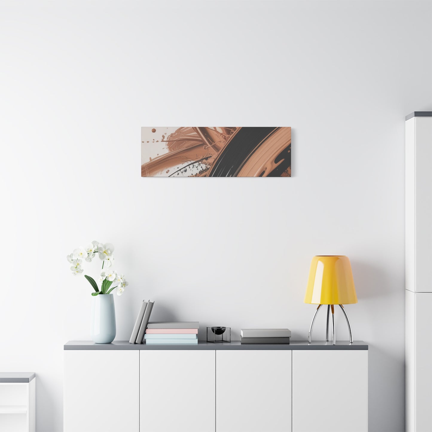 Abstract Brown Swirl Matte Canvas Wall Art (Stretched 1.25")