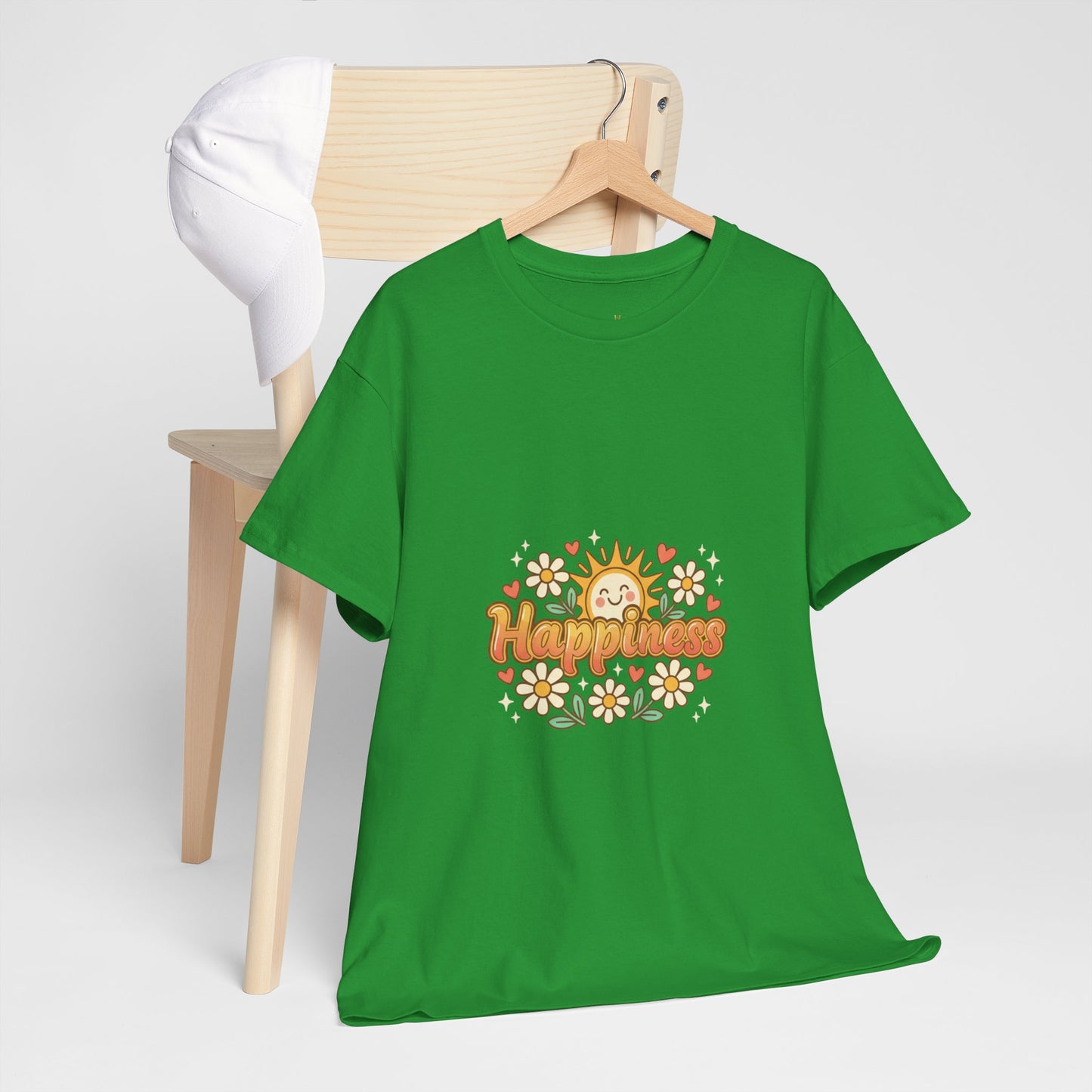 T-Shirt — "Happiness" Retro Sunflower Graphic Tee
