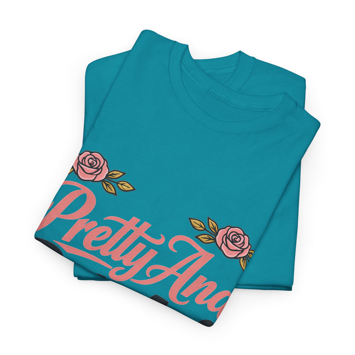 Pretty And Petty Asf Tee — Floral Retro Slogan T‑Shirt