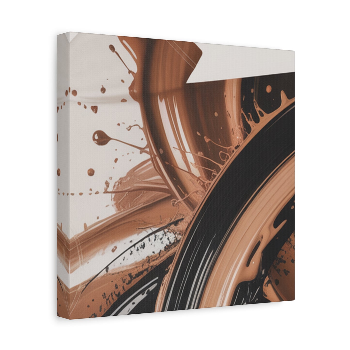 Abstract Brown Swirl Matte Canvas Wall Art (Stretched 1.25")