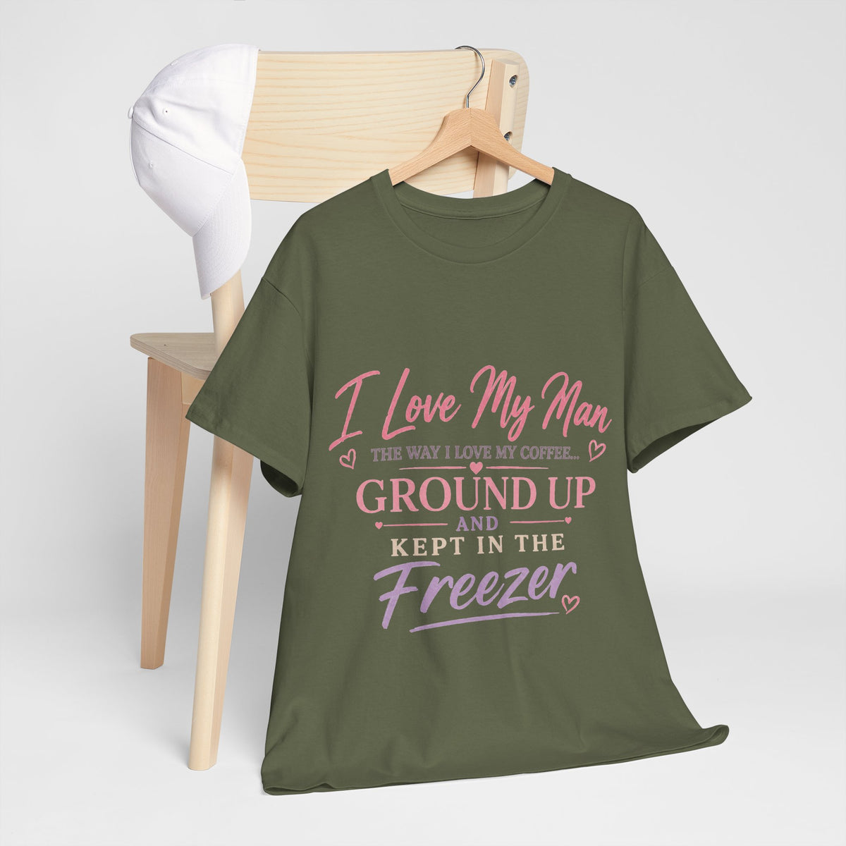 Funny 'I Love My Man Like My Coffee - Ground Up & Kept in the Freezer' Tee