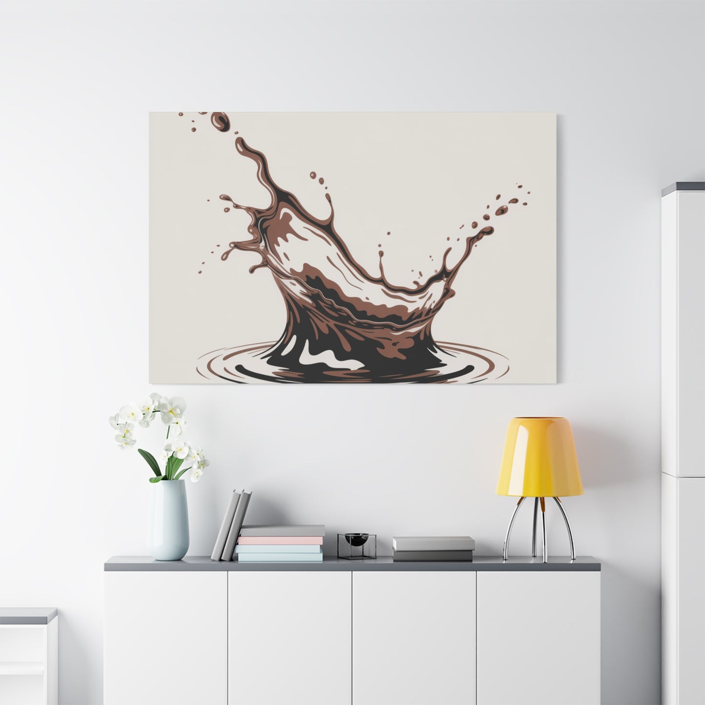 Chocolate Splash Matte Canvas Wall Art – Modern Kitchen Decor