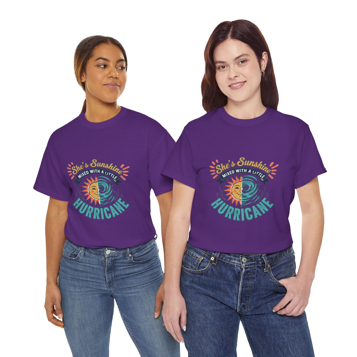 Sun & Sea Hurricane Graphic Tee – Retro Split Sun Wave Design