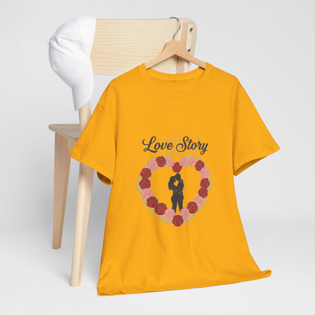 Love Story T-Shirt — 'Love Story' Floral Heart Romance Tee