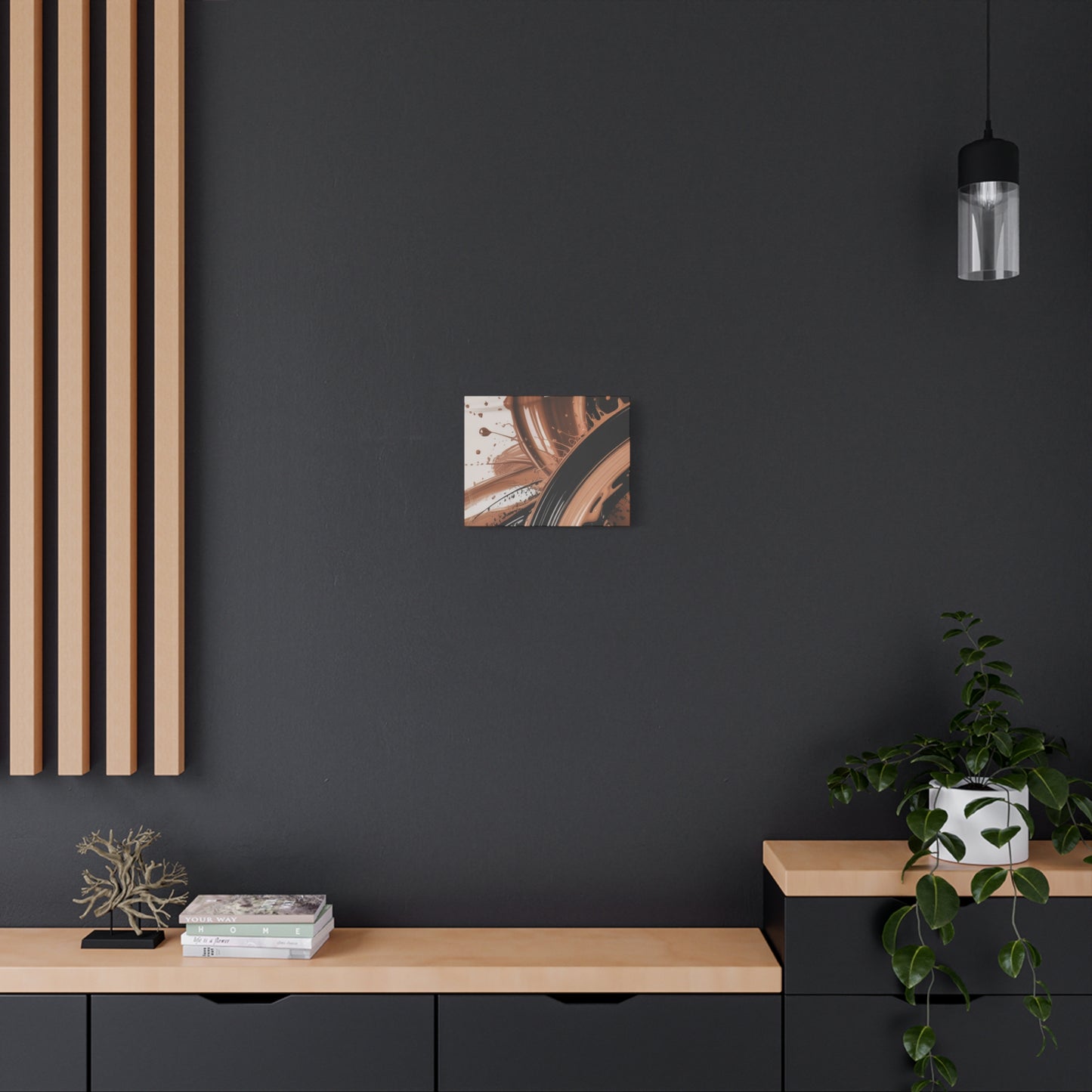 Abstract Brown Swirl Matte Canvas Wall Art (Stretched 1.25")