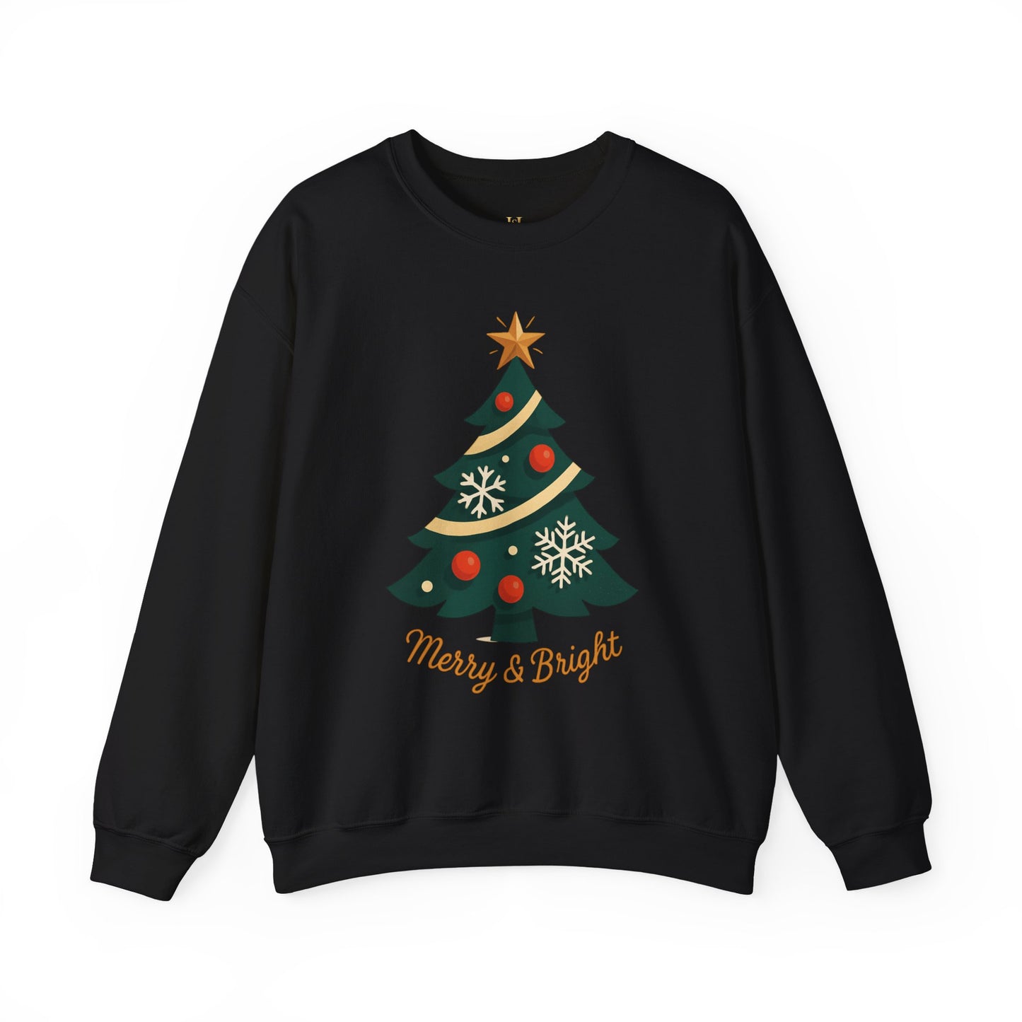 Christmas Tree Crewneck Sweatshirt – "Merry & Bright" Holiday Sweatshirt
