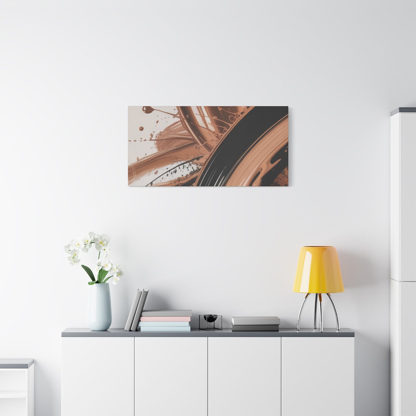 Abstract Brown Swirl Matte Canvas Wall Art (Stretched 1.25")