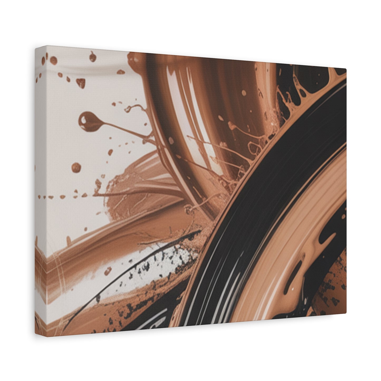 Abstract Brown Swirl Matte Canvas Wall Art (Stretched 1.25")