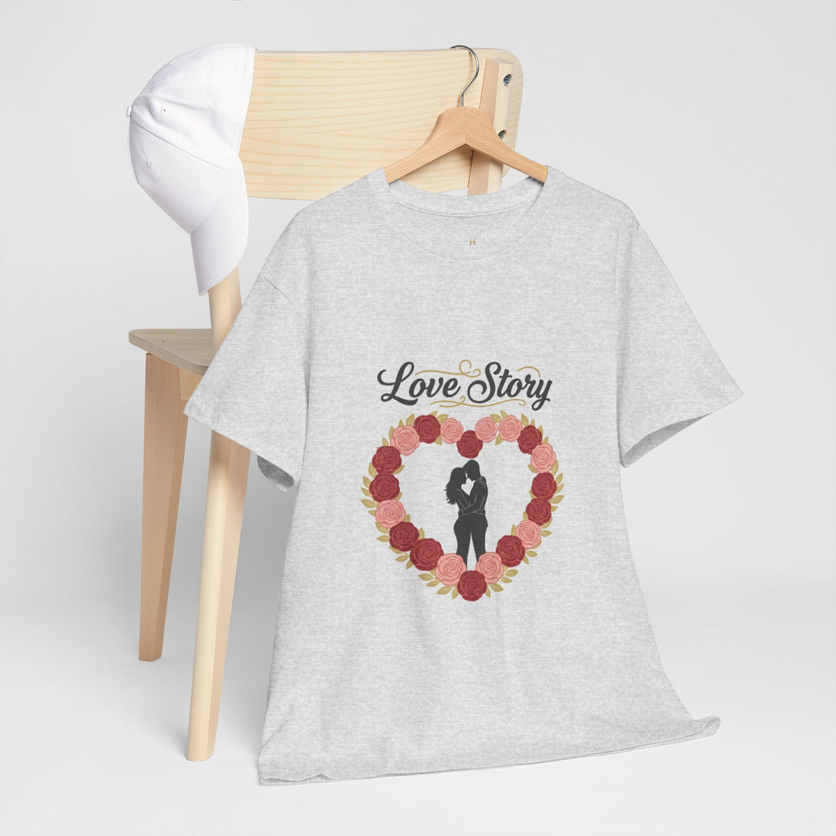 Love Story T-Shirt — 'Love Story' Floral Heart Romance Tee