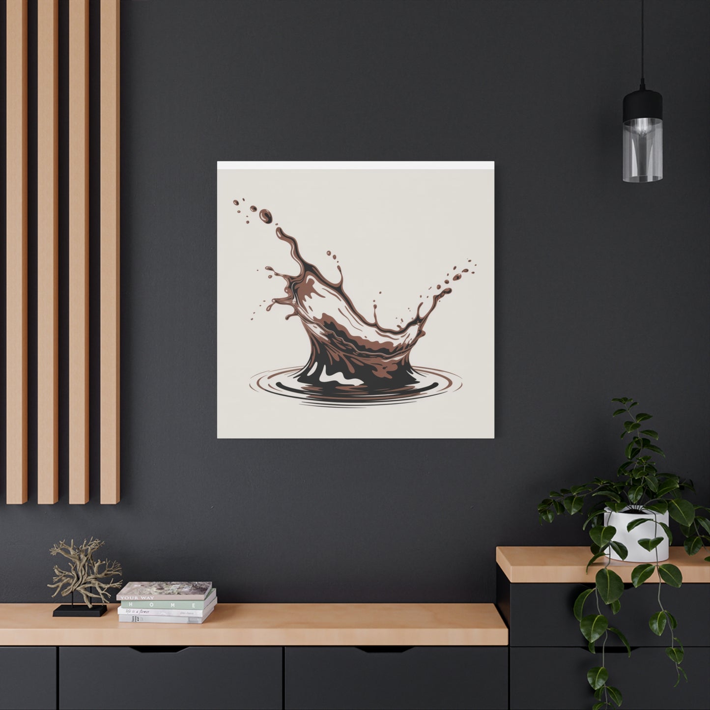 Chocolate Splash Matte Canvas Wall Art – Modern Kitchen Decor