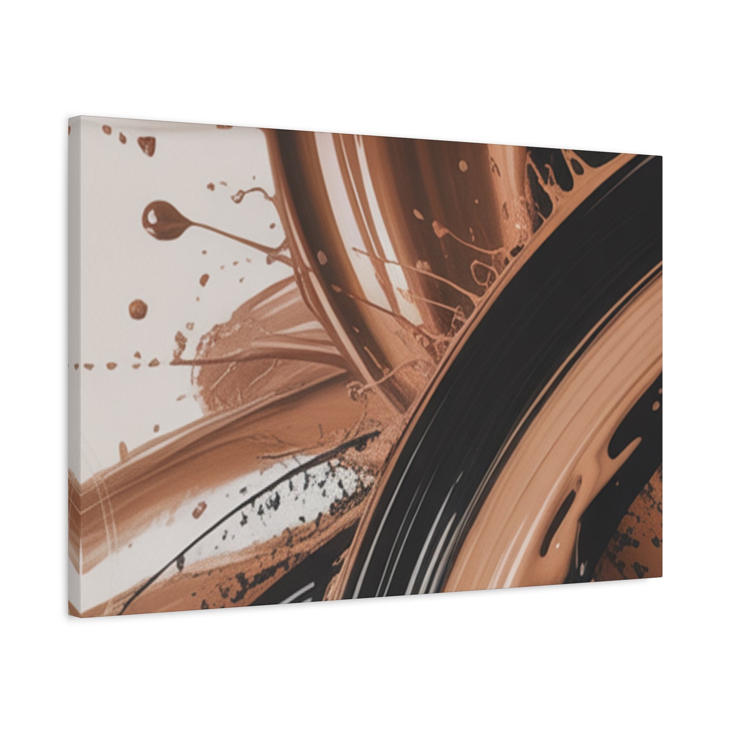 Abstract Brown Swirl Matte Canvas Wall Art (Stretched 1.25")