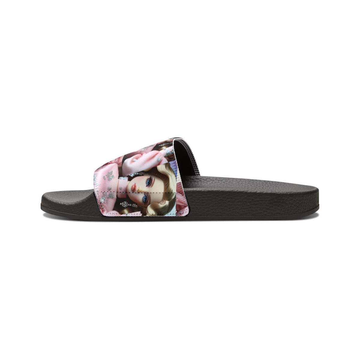 Youth Slide Sandals — Cute Doll Pattern Removable-Strap Slides