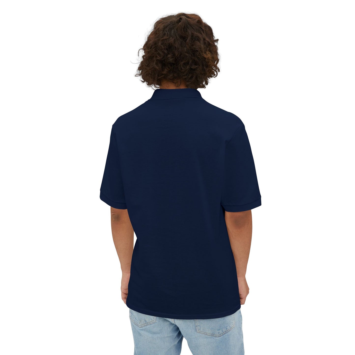Men's Piqué Polo with Equestrian Design - Stylish Golf Shirt