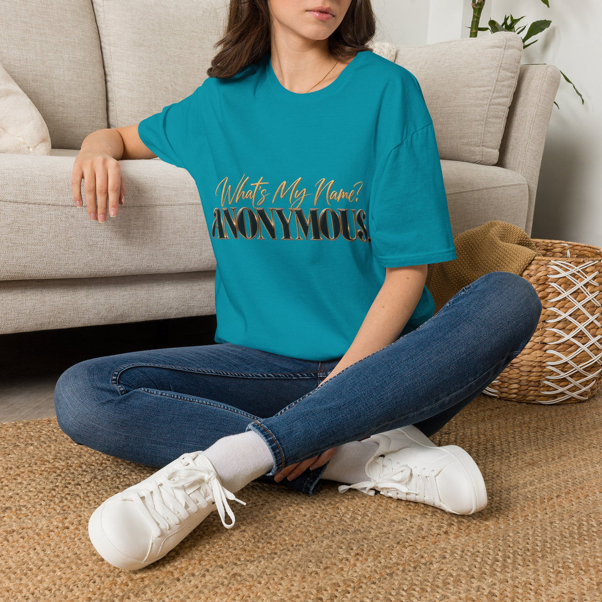What's My Name? ANONYMOUS. T‑Shirt — Bold Script Graphic Tee