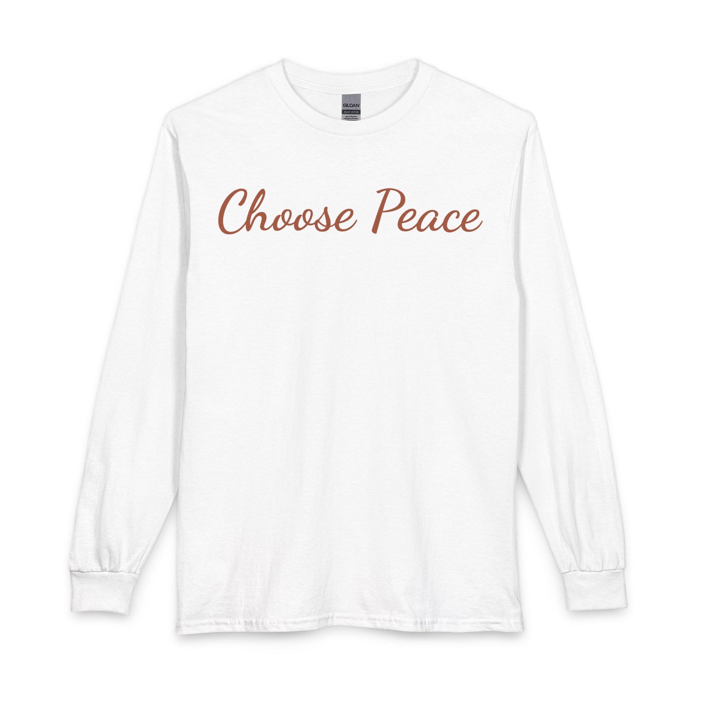 Choose Peace Long Sleeve Tee — Heart Back Graphic