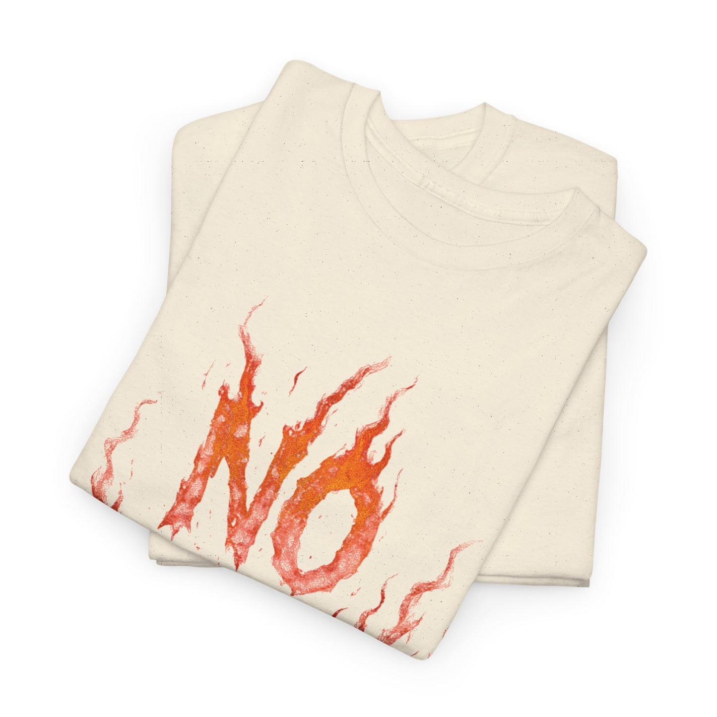 Graphic Tee — 'No Regrets' / 'Proof of Survival' Flame Text Shirt