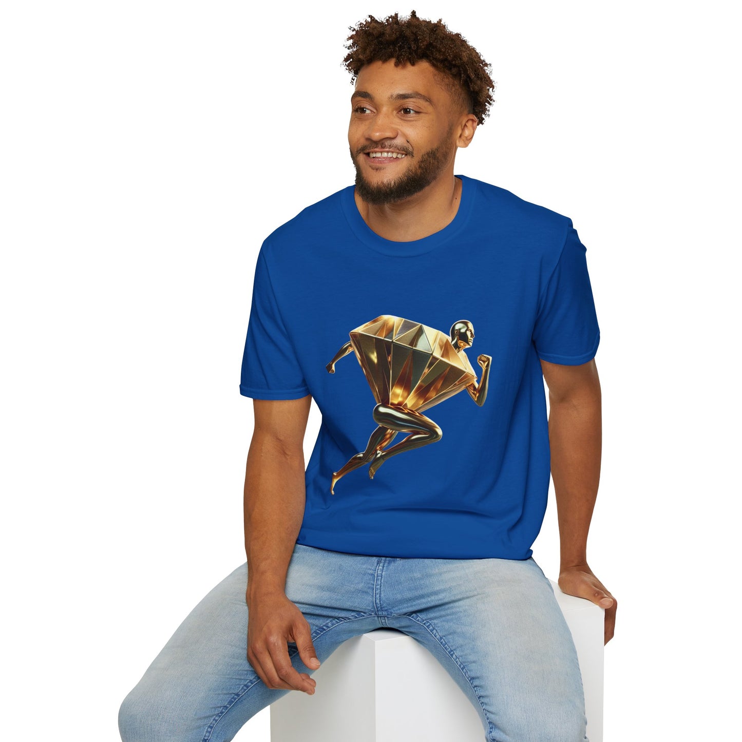 Diamond Runner Unisex Softstyle T-Shirt | Trendy Graphic Tee | Gift for Athletes, Birthday, Fitness Enthusiasts, Casual Wear, Art Lovers