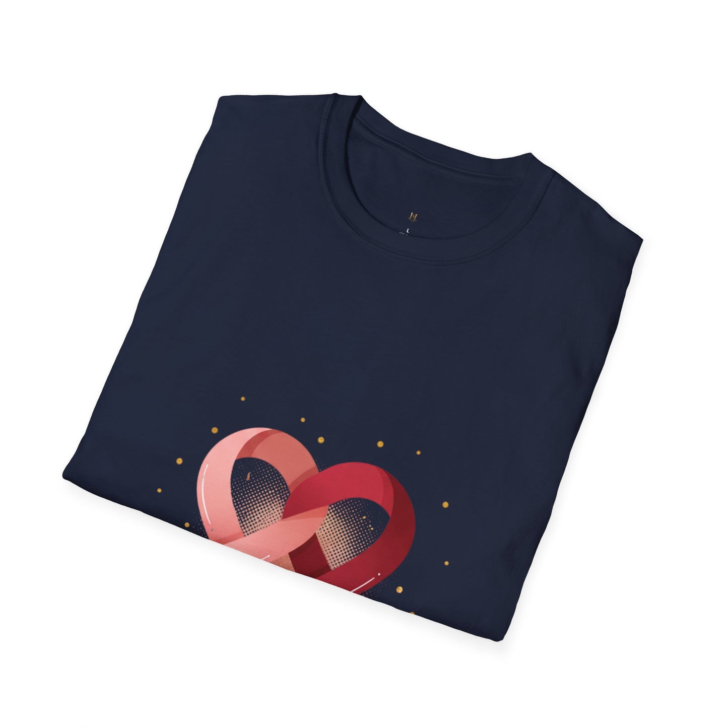 Heart of Love T-Shirt — Pink Ribbon Heart Valentine's Tee