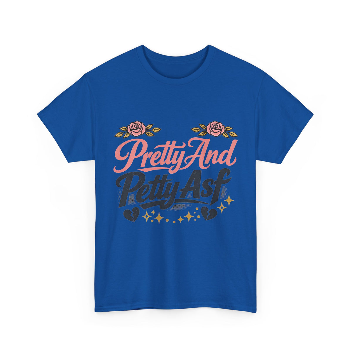 Pretty And Petty Asf Tee — Floral Retro Slogan T‑Shirt