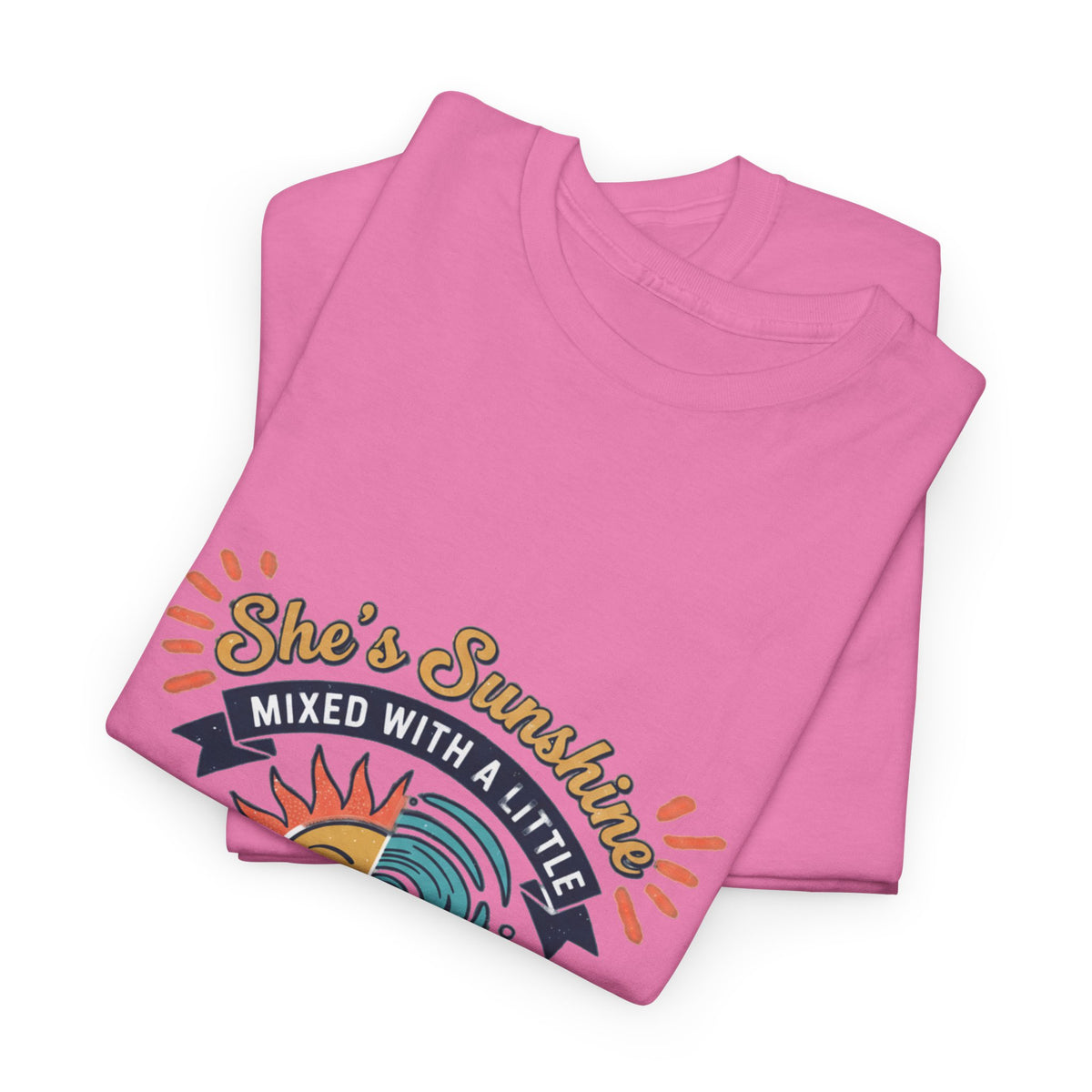Sun & Sea Hurricane Graphic Tee – Retro Split Sun Wave Design
