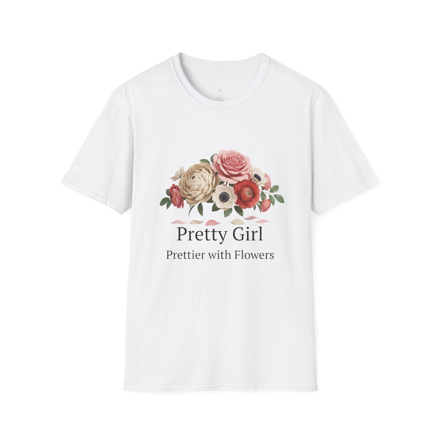 Floral "Pretty Girl" T-Shirt — Prettier with Flowers Casual Tee