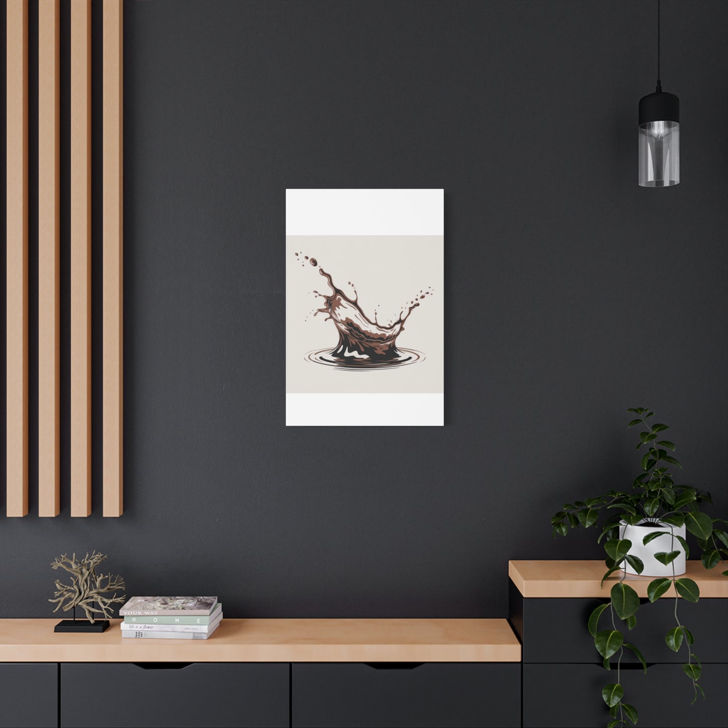 Chocolate Splash Matte Canvas Wall Art – Modern Kitchen Decor