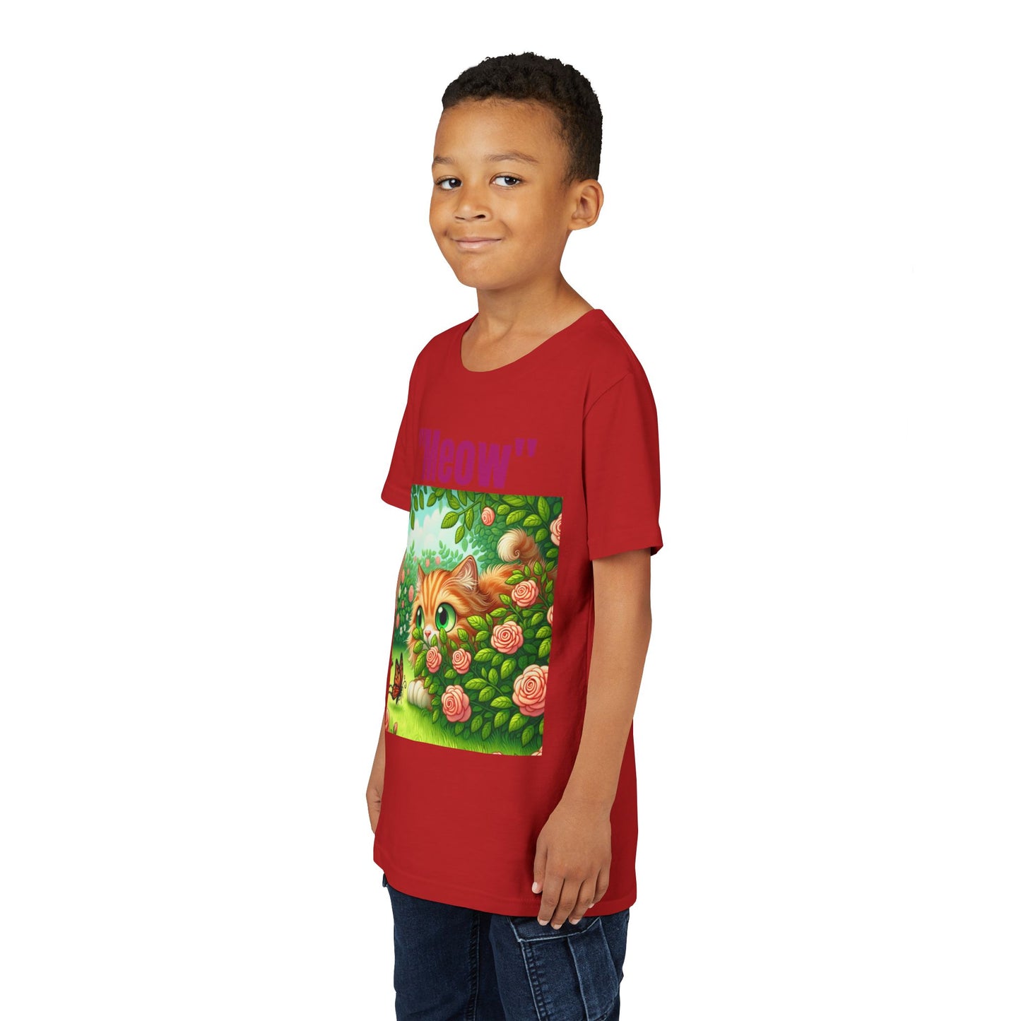 Meow Cat Youth Tee, Cute Kitten Shirt