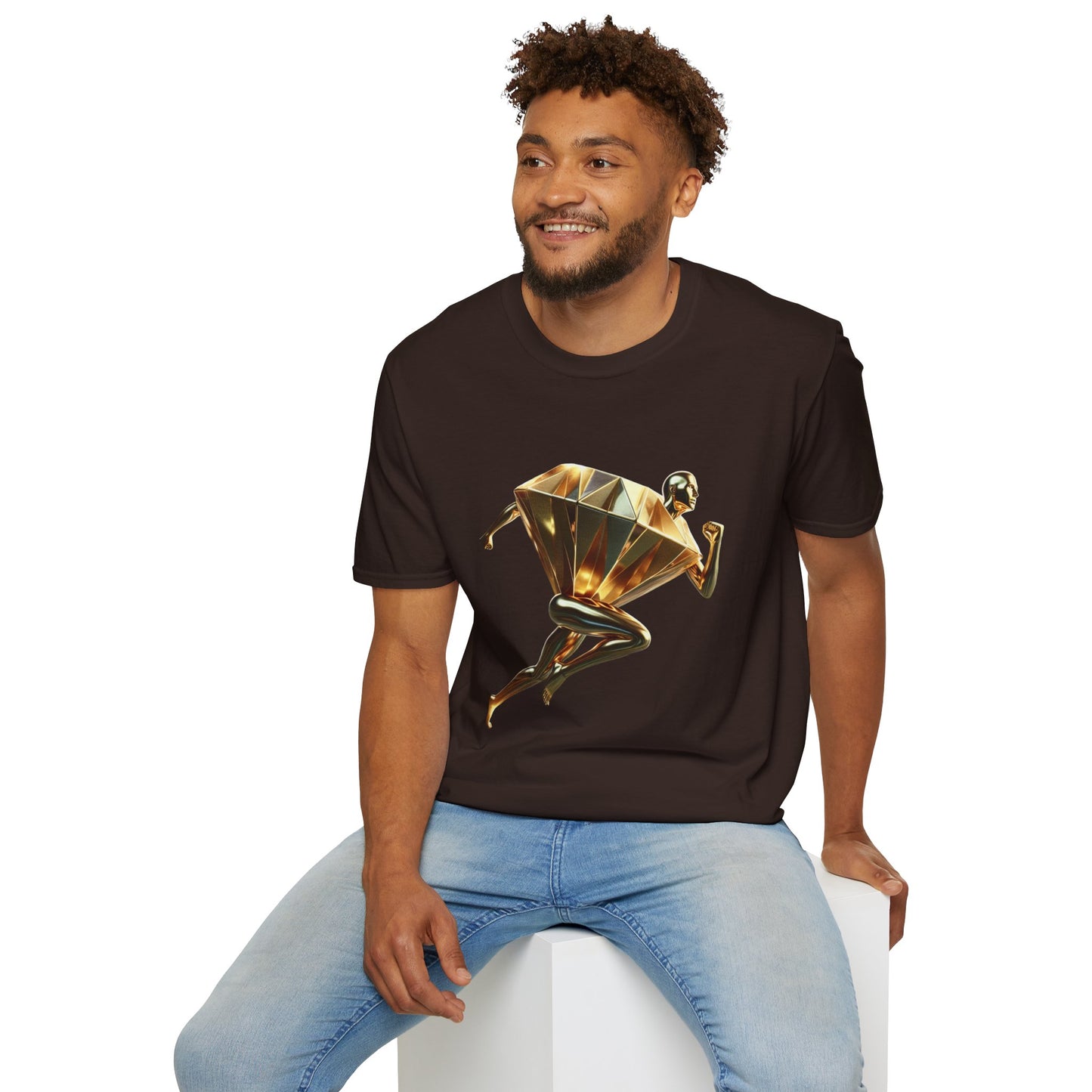 Diamond Runner Unisex Softstyle T-Shirt | Trendy Graphic Tee | Gift for Athletes, Birthday, Fitness Enthusiasts, Casual Wear, Art Lovers
