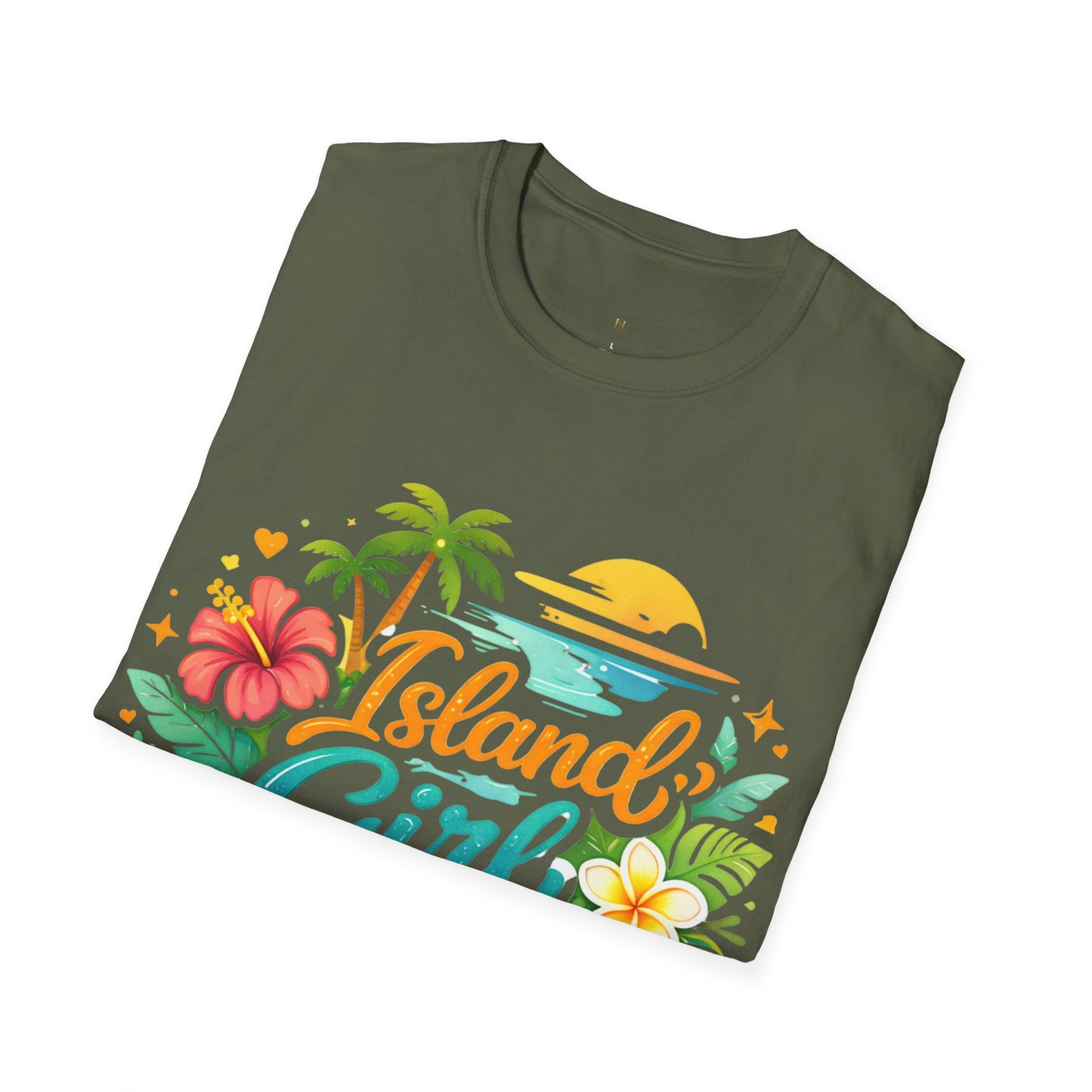 Island Girl Energy T-Shirt – Tropical Floral Sunset Tee