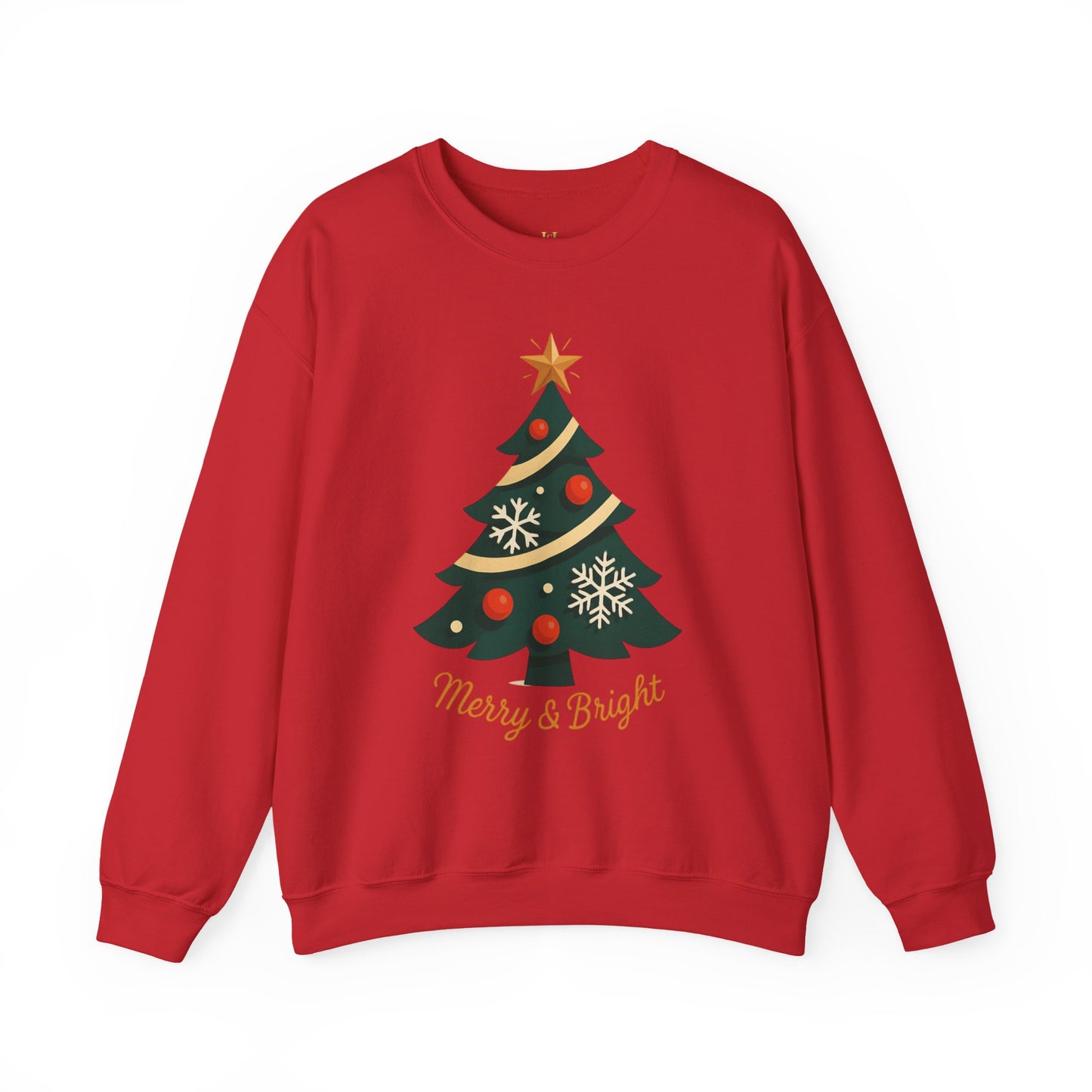 Christmas Tree Crewneck Sweatshirt – "Merry & Bright" Holiday Sweatshirt